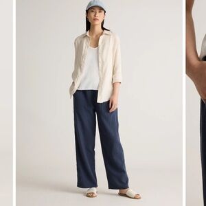 Quince Navy Straight Leg Pants